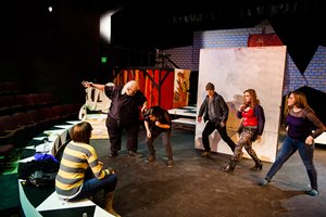 Students on stage