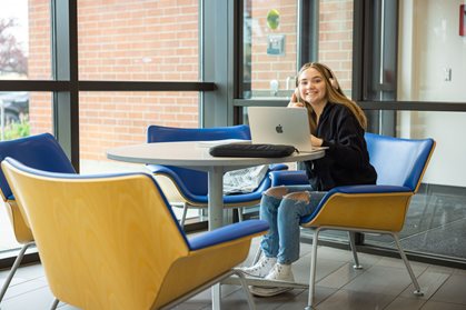 Student on laptop