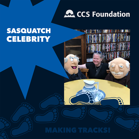 Heather in the Sasquatch Celebrity banner